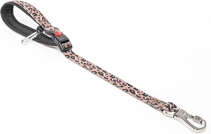 TSPRO Dog Training Leash with Sturdy Metal Buckle, 20 Inches Adjustable Short Leash for Large Dogs, Comfortable Padded Handle (Leopard Print)