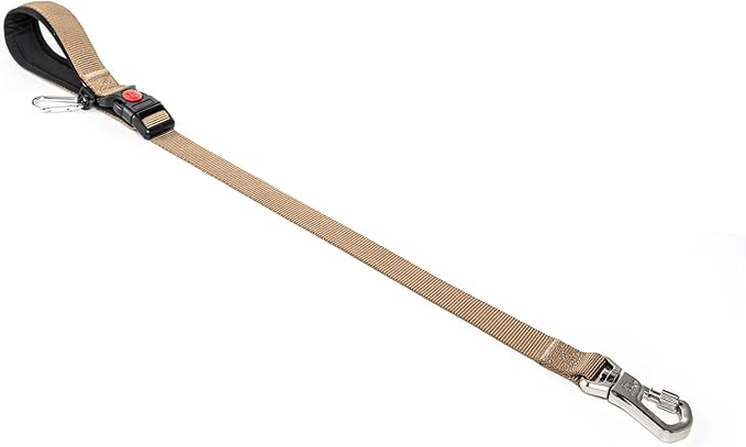 TSPRO Dog Training Leash with Sturdy Metal Buckle, 26 Inches Adjustable Short Leash for Large Dogs, Comfortable Padded Handle (Khaki)