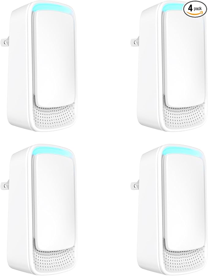 Plug In Air Ionizers - Negative Ion Technology Air Purifier - Quiet Operation Air Freshener for Home, Bedroom, Office, Garage Room - Portable Air Purifiers Odor,Pets Smell - Air Cleaner White (4 Pack)