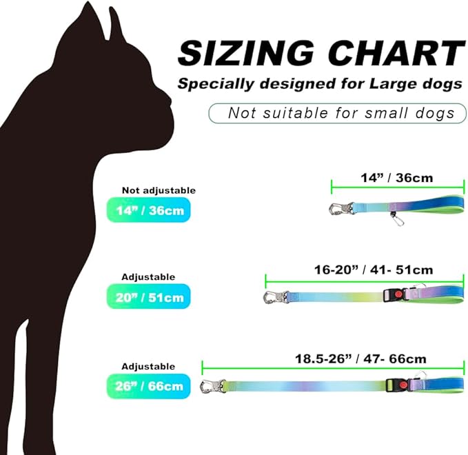 TSPRO Dog Training Leash with Sturdy Metal Buckle, 26 Inches Adjustable Short Leash for Large Dogs, Comfortable Padded Handle (Multi Colored)