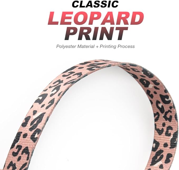 TSPRO Dog Training Leash with Sturdy Metal Buckle, 26 Inches Adjustable Short Leash for Large Dogs, Comfortable Padded Handle (Leopard Print)