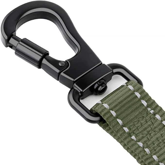 PLUTUS PET Short Training Dog Leash with Padded Handle for Medium Large Dogs,18 Inch Heavy Duty Strong Traffic Leash with Carabiner Clip for Climbing Walking or Guiding Blind(18”,Ranger Green)