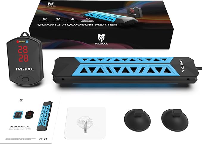 MagTool Aquarium Heater, 100W-1200W Submersible Fish Tank Heater for 40-55-75-94 Gallon Tank with Over-Temperature Protection & Automatic Power-Off with Digital Controller for Freshwater & Saltwater