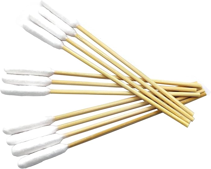 Long Cotton Swabs for Dog Ear Cleaning, 800pcs, 4.7 Inch Biodegradable Cotton Tips, Eco-Friendly Bamboo Cotton, Pet Ear Care & Wound Treatment, 16 Resealable Bags