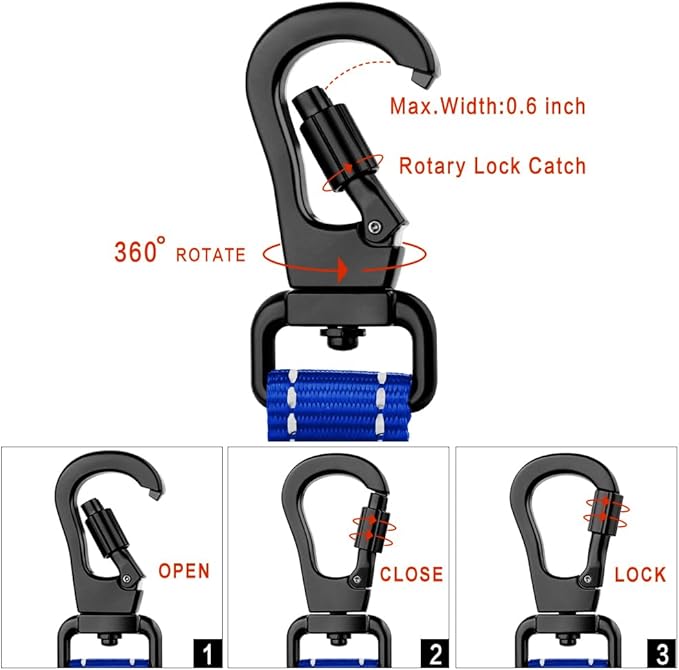 PLUTUS PET Short Dog Leash, Reflective Nylon Padded Handle, Strong Traffic Leash with Carabiner Clip, Perfect for Large or Medium Dogs (10”,Royal Blue)