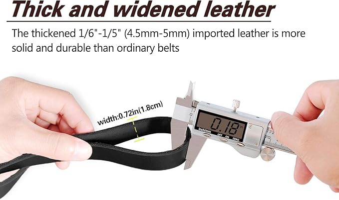 LWBMG Leather Dog Leash - 6ft x 3/4 inch Heavy Duty, Braided, Comfortable for Large, Medium & Small Dogs - Black