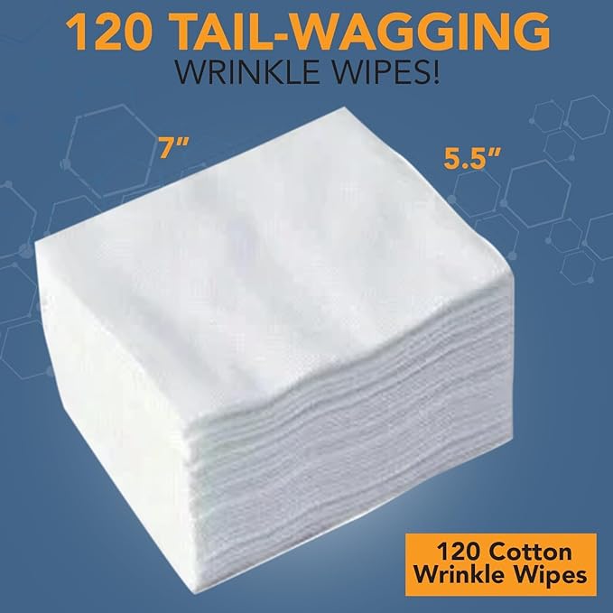 NOVEHA Wrinkle XL Wipes for Dogs | Wipes for Bulldog, French Bulldog, Pug, English Bulldog β Wipes for Multiple Areas Removes Dirt, Wrinkles, Folds, Tear Stain, Tail Pockets & Paws (240 Counts)