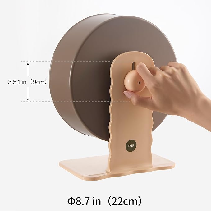 Silent Hamster Wheel 8.7 Inch Dual-Bearings Small Animals Quiet Running Exercise Wheels, Height Adjustable for Dwarf Hamsters, Gerbils, Mice, Hedgehog, Lemmings, or Other Small Pets,Nut Brown