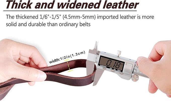 LWBMG Leather Dog Leash 6 ft x 1/2 inch, Heavy Duty Dog Leash, Strong Sturdy Genuine Leather Braided Dog Leash, Soft and Comfortable Leather Leash for Medium and Small Dogs Training