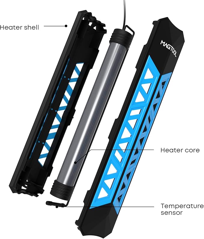 MagTool Aquarium Heater, 100W-1200W Submersible Fish Tank Heater for 40-55-75-94 Gallon Tank with Over-Temperature Protection & Automatic Power-Off with Digital Controller for Freshwater & Saltwater