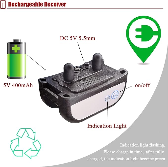 2 in 1 Wireless Dog Fence & Remote Training Collar, 2023 Pet Containment System, Dog Electric Boundary Container System, Adjustable Control Range, Waterproof, for 1 2 3 Dogs,for1dog