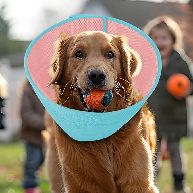 Dog Cone Soft Recovery Collars & Cones After Surgery for Medium Large Dogs, Comfy Ecollars to Stop Licking, Adjustable, Dog Ecollars for Recovery Fabric: Soft Comfort, Ecollars of Shame Alternatives
