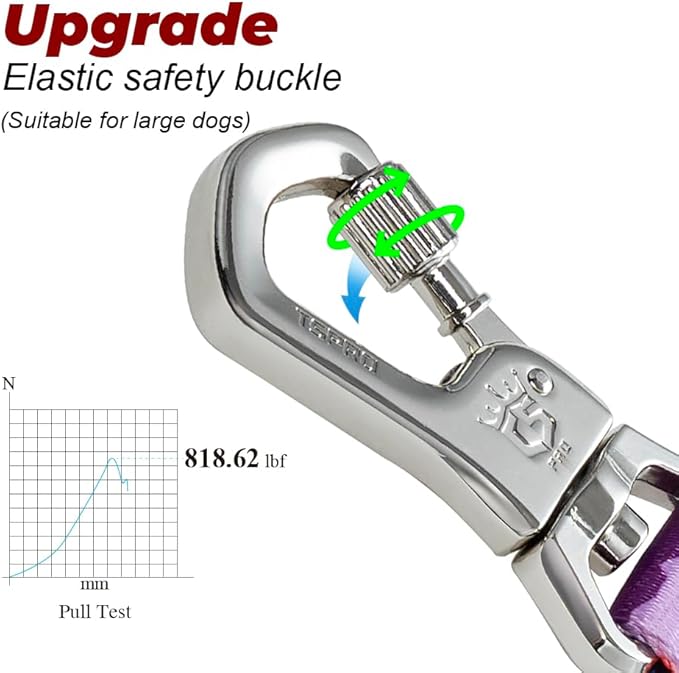 TSPRO Dog Training Leash with Sturdy Metal Buckle, 26 Inches Adjustable Short Leash for Large Dogs, Comfortable Padded Handle (Multi Colored)