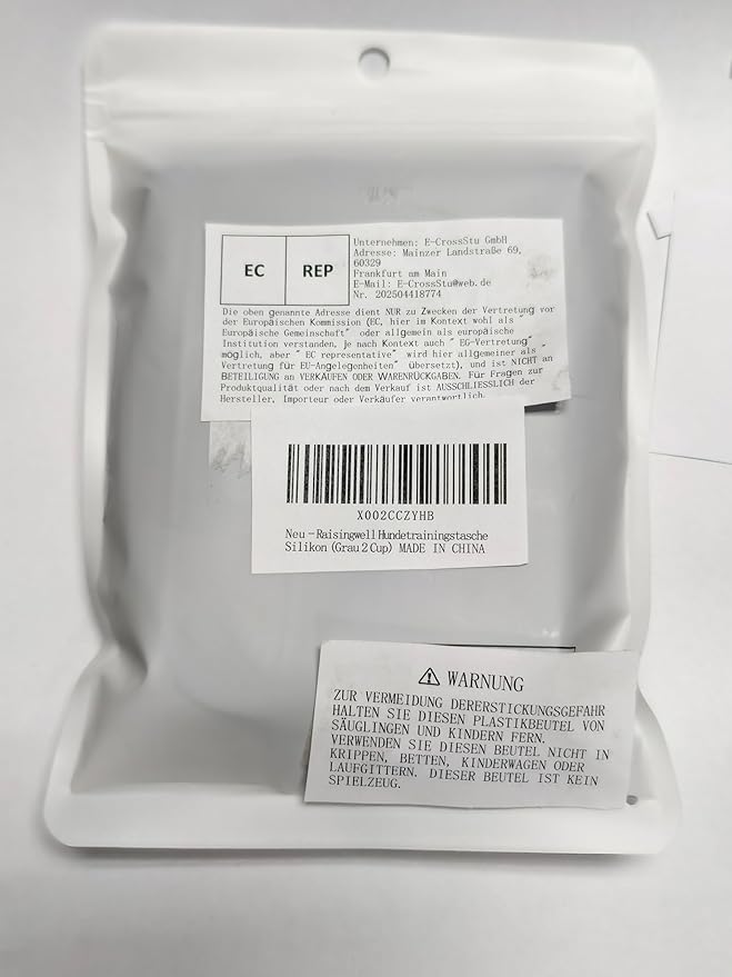 Dog Treat Pouch for Pet Walking and Training with Clicker 2 Cup Silicone Bag Small Fanny Pack Holder for Puppy Snack Dispenser Kit for Leash and Outdoor Use (Gray)