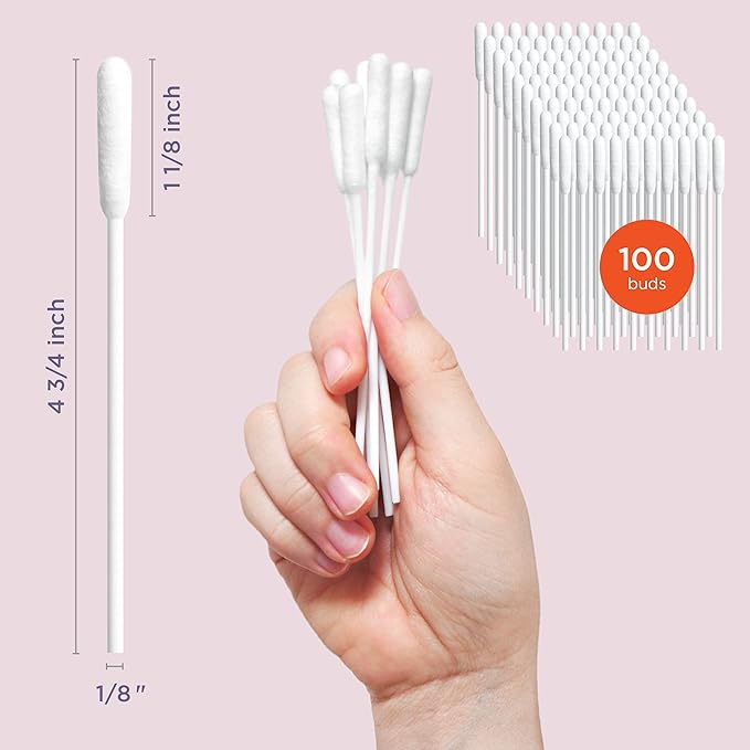Cotton Swabs for Dogs and Cats - Cat & Dog Ear Cleaner Long Cotton Swab - Extra Long Stick, Cat & Dog Ear Cleaning Kit for Puppies and Pets, Multipurpose Pet Cotton Swabs for Ears (100 Buds)