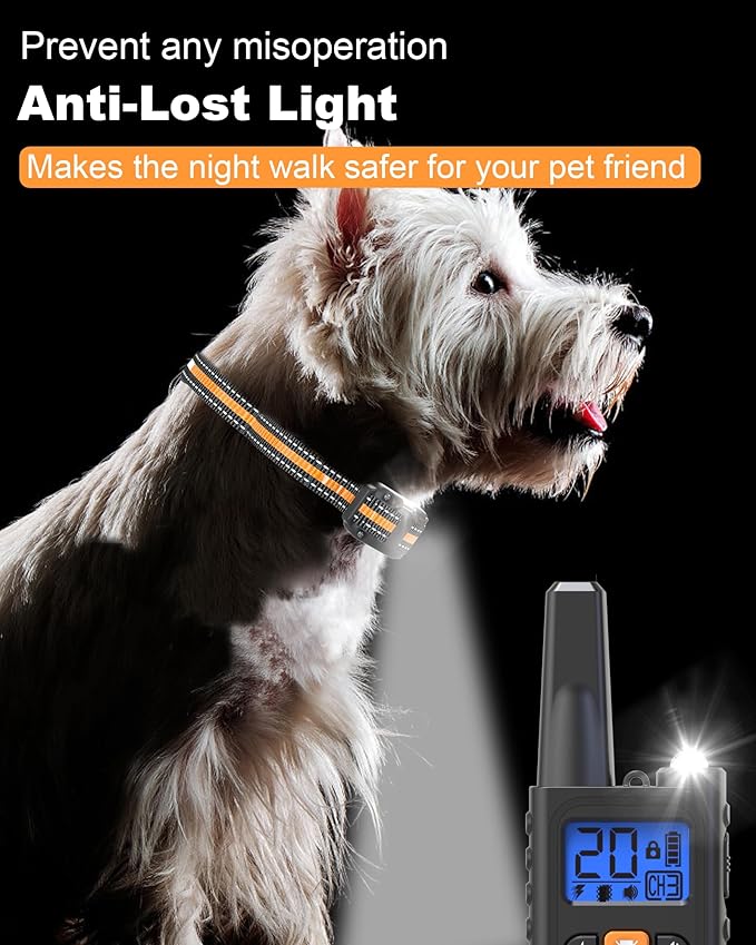 Dog Training Collar 2 Dogs - 3300FT Shock Collar for Dogs with 3 Training Modes, Rechargeable IP67 Waterproof for Small, Medium, and Large Dogs