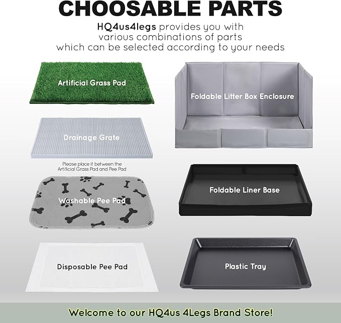 Dog Grass Pad with Tray Large 34’’×23’’, Dog Potty with Ultra-Absorbent Artificial Grass for Dogs with Hemmed Edge, Pee Pads for Dogs, Realistic, Odor Free, Litter Box for Balcony