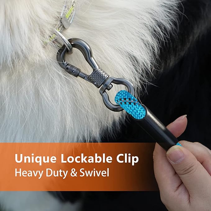 Long Dog Leash for Dog Training 10FT/15FT/20FT/30FT/40FT/50FT/100FT Reflective Leash with 2 Hooks, Heavy Duty Dog Lead for Large Medium Small Dogs Outside Walking Camping Yard, Blue 30FT