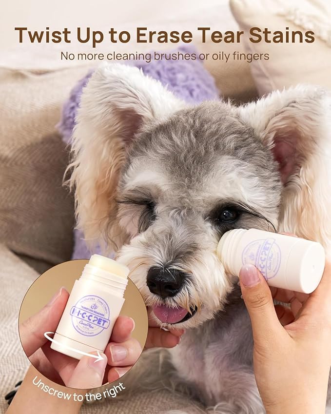HICC PET Tear Stain Softening Balm All-Natural Tear Stain Remover for Dogs and Cats - Softens & Prevents Tear Stains, Soothes Redness Sensitive Eyes, Long-Lasting Moisturizing Eye Care - 0.53 oz