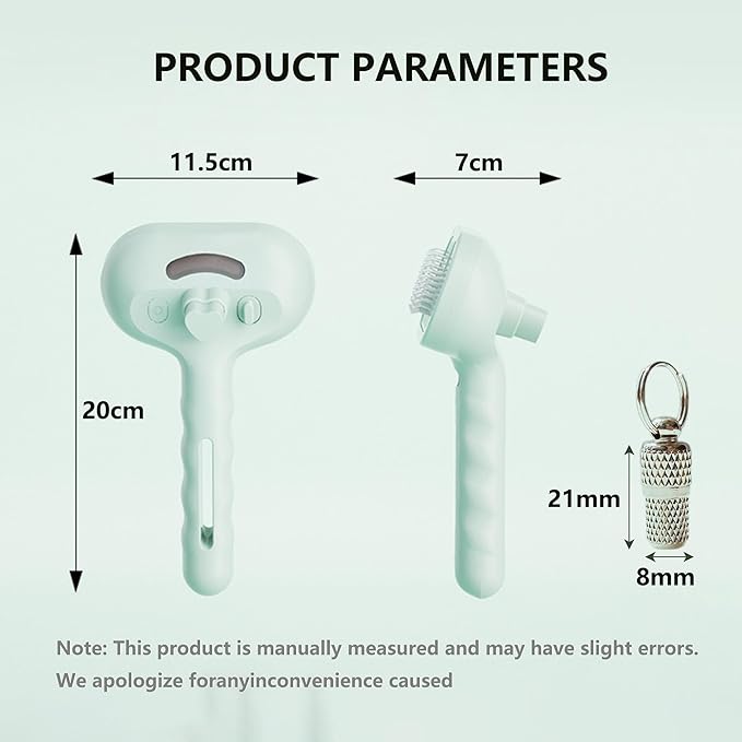 Cat Steam Brush 3 In 1,Pet Brush for Cat Hair Removal with Anti-Lost Pet Pendant,Spray Hair Removal Comb for Dogs Long Short Haired, Green