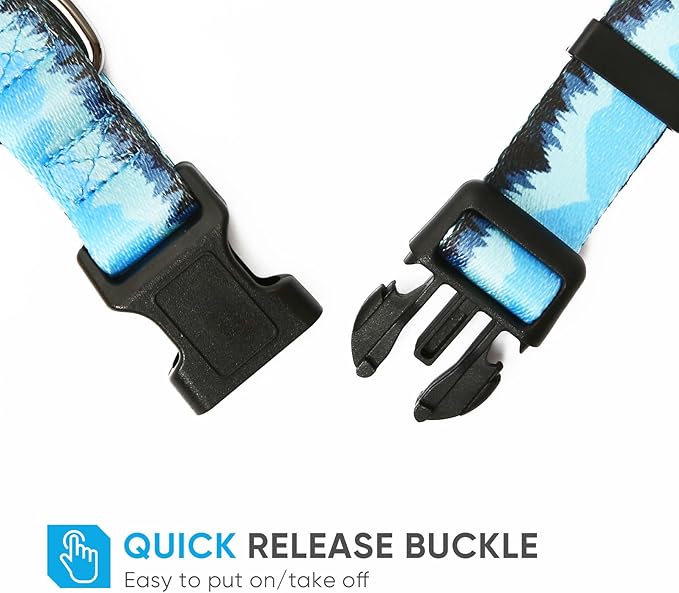 HEELE Dog Collar, Adjustable Soft Dog Collar for Small Medium Large Dogs,Floral Patterned Puppy Collars with Quick Release Buckle S Length 9.84''-14.96'