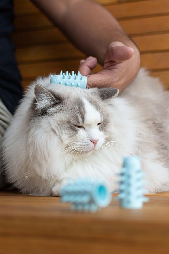 Furr&Purr Cat Brush, Made in the USA, Face Massager, Face Scratcher, Calming Care Comb for Cats, Indoor Cats (1-Pack)