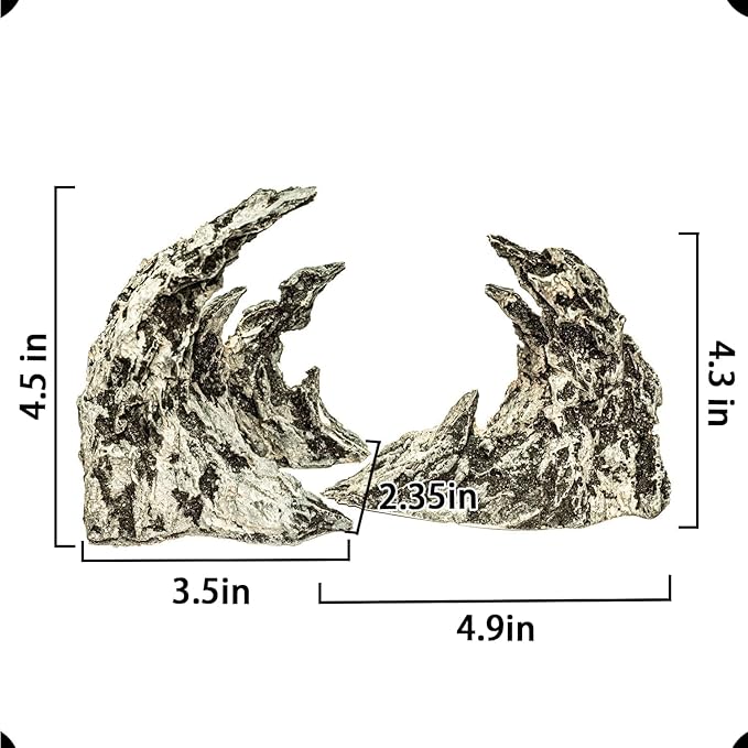 Novelsite Fish Tank Decor- Jagged Canyon Rock Formation ,Made of Solid Sandstone,Suitable for a Variety of Fish Tank Scenes, DIY Planting Moss, Safe and Non-Toxic
