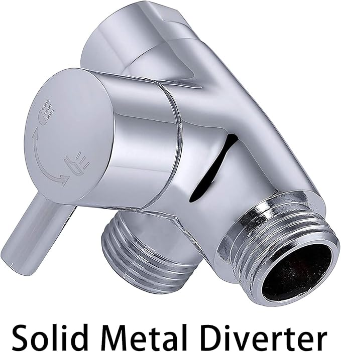 G-Promise Dog Shower Sprayer Attachment for Fast and Clean Pet Showering, Multifunctional Shower, Metal Diverter, 100 Inch Extra Long Hose, No Drill Hook, Dog Washing-Bathroom (Chrome)