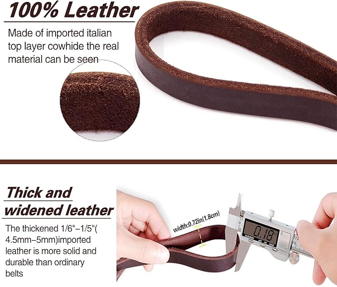LWBMG Leather Dog Leash - 8ft Heavy Duty, Braided, Comfortable for Medium Large Dogs