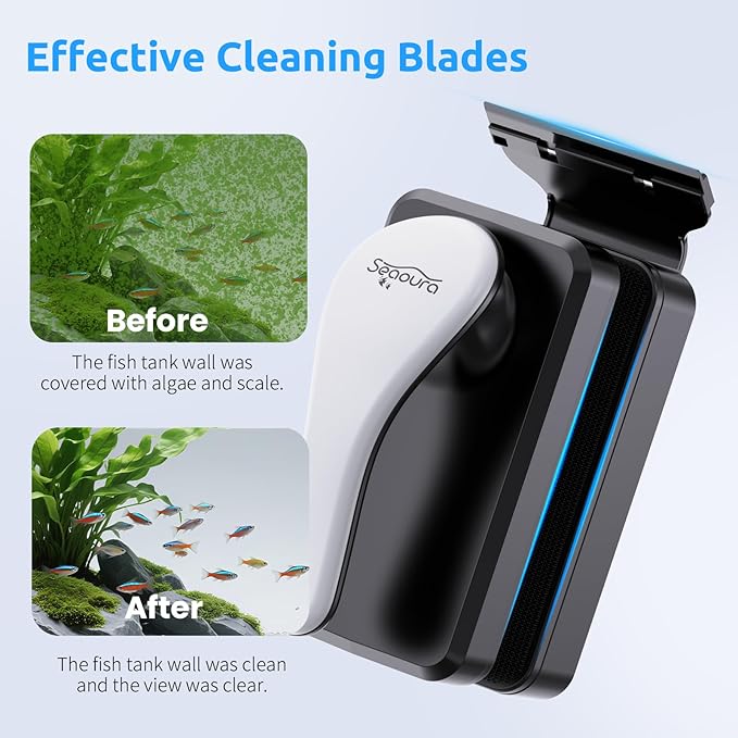 Magnetic Aquarium Glass Cleaner,Algae Scraper for Aquarium Fish Tank, Fish Tank Algae Clean Brush Dual-Sided Side Floating Aquarium Magnetic Brush (M)