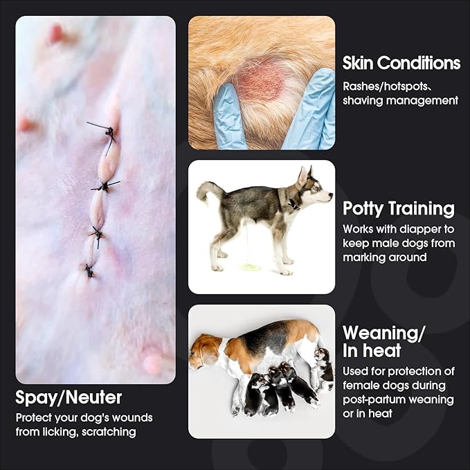 FUAMEY Dog Recovery Suit Male,Dogs Surgery Neuter Suits Puppy Spay Shirts for Female Protect Dog's Skin Anti Licking Abdominal Wounds Doggie Onesie Pet Bodysuit Alternative to Cone Red Stripes M