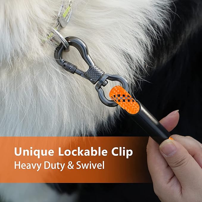 NTR Dog Training Leash, 50FT Rope Puppy leash with 2 Swivel Hooks, Reflective Threads and Comfortable Padded Handle, Puppy Leash for Walking, Hunting, Camping, Backyard for Small Medium and Large Dogs