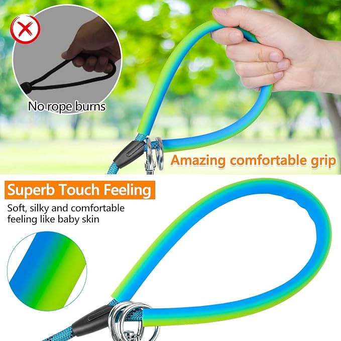 Long Dog Leash for Dog Training 10FT/15FT/20FT/30FT/40FT/50FT/100FT Reflective Leash with 2 Hooks, Heavy Duty Dog Lead for Large Medium Small Dogs Outside Walking Camping Yard, Blue 30FT