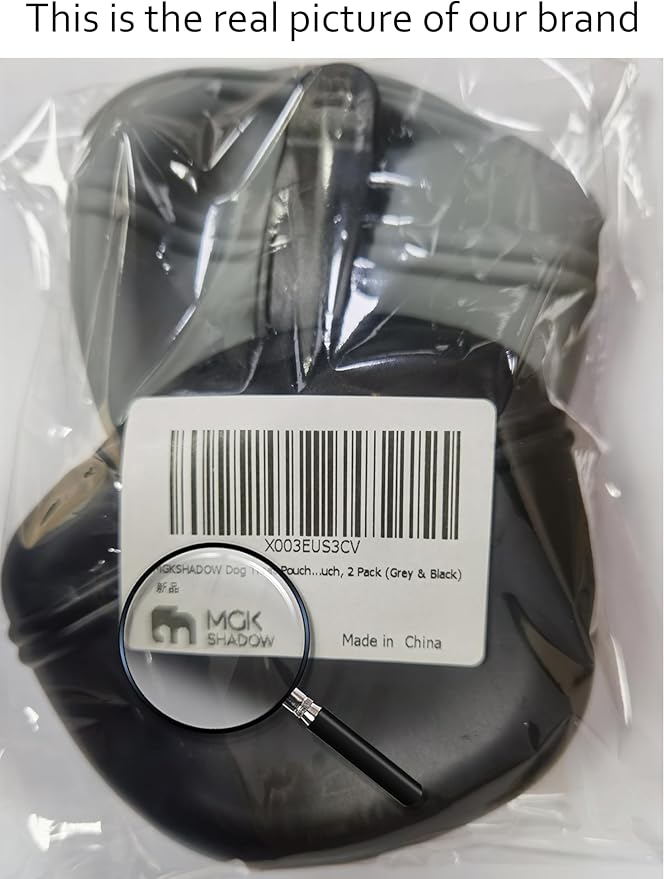 Dog Treat Pouch 2 Pack, Dog Treat Training Pouch, Silicone Pet Treat Bag BPA Free/Clip/Magnetic Dog Walk (Grey & Black)