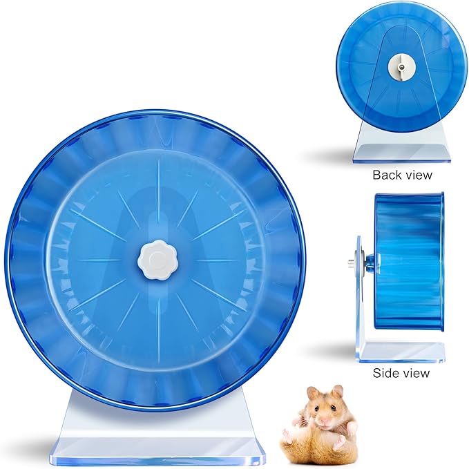 Hamster Wheel,Silent Wheel,Super Silent Hamster Exercise Wheels,Silent Hamster Wheel,Adjustable Stand Hamsters Exercise Wheels,Quiet Rat Wheel (Φ 8.7 inch, Blue)