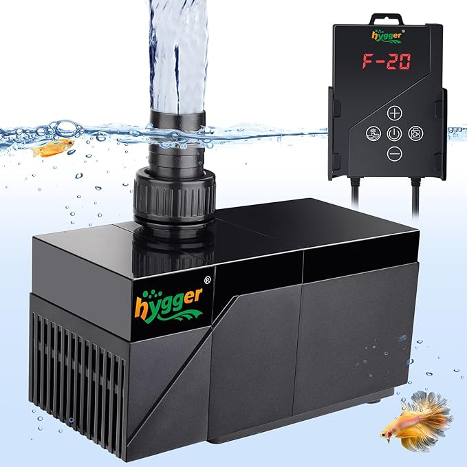 hygger 1450GPH Aquarium Water Pump with Intelligent Controller,DC 24V Ultra Quiet Powerhead, Powerful Return Pump for Fish Tanks, Aquariums, Ponds, Fountains, Sump, Hydroponics(45W, 13.8ft)