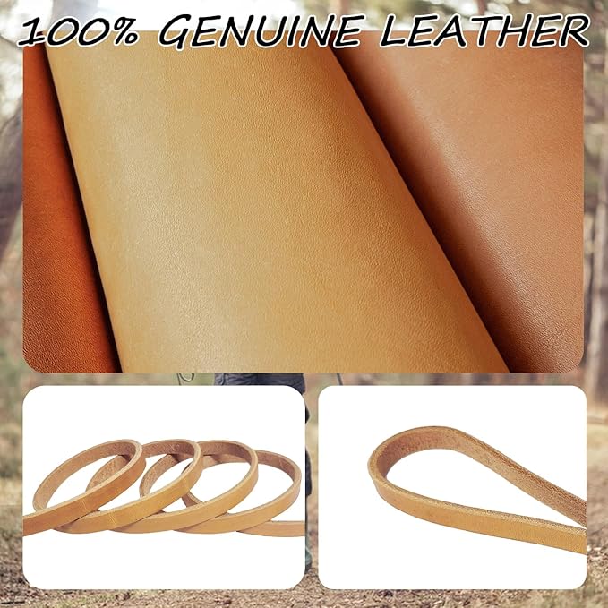 LWBMG Leather Dog Leash - 4ft Heavy Duty, Braided, Comfortable for Large, Medium & Small Dogs - Tan