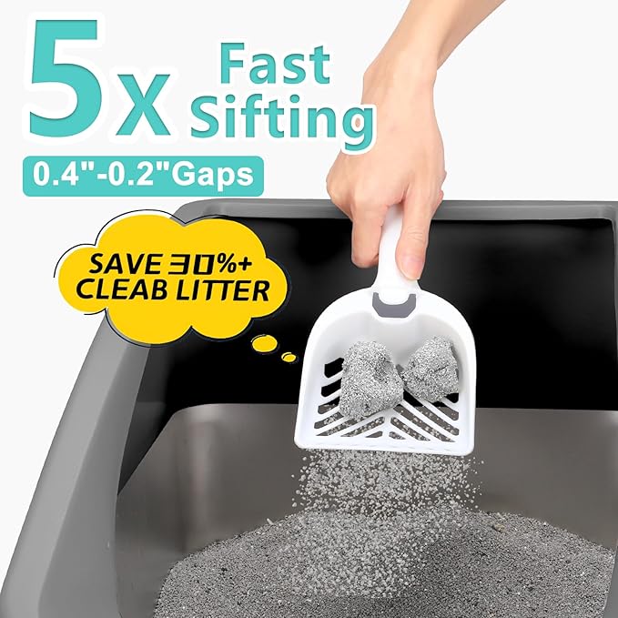 2 Pack Stainless Steel Litter Box | XL Enclosed Cat Litter Boxes with Lid for Big Cats and Multi-Cats | High Sided, Anti-Urine Leakage | Non-Stick Bottom(Multi-Colored)
