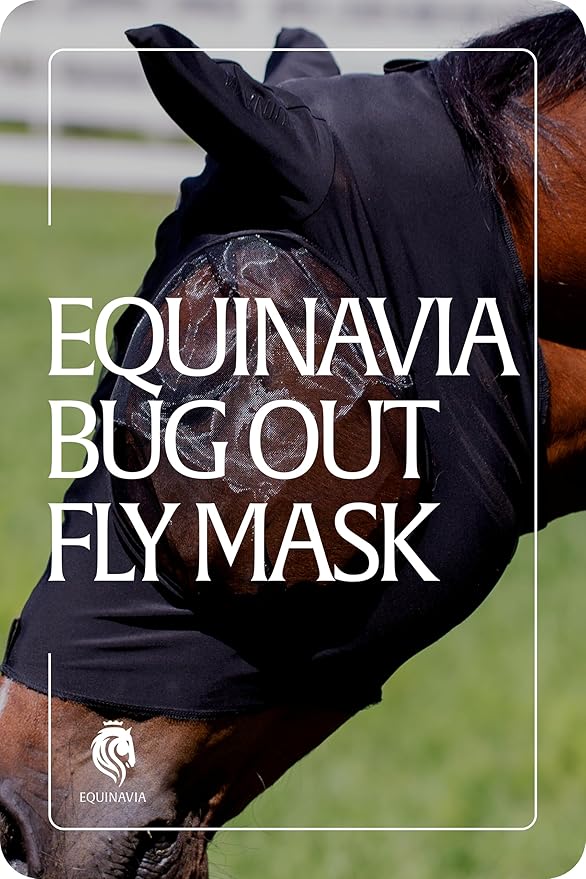 Equinavia Bug Out Fly Mask | Against Flies, Insects, UV Rays - Black - Warmblood