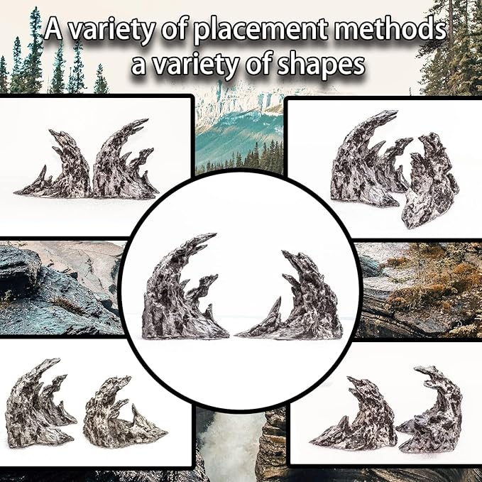 Novelsite Fish Tank Decor- Jagged Canyon Rock Formation ,Made of Solid Sandstone,Suitable for a Variety of Fish Tank Scenes, DIY Planting Moss, Safe and Non-Toxic
