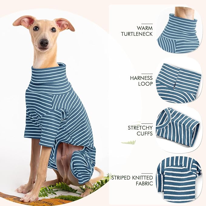 Dog Sweaters for Small Dogs Girls Boys, Striped Pet Sweaters for Fall Winter Dog Clothes, Turtleneck Pullover Knitwear for Small Medium Large Dogs