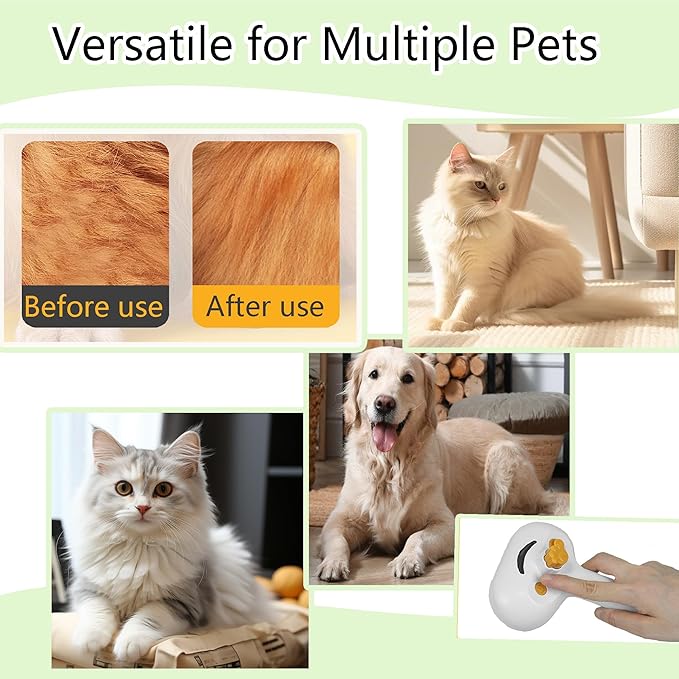 Cat Steam Brush for Shedding Dog Brush with Steam Pet Hair Cleaning Brush Comb for Spray 3 in 1 Pet Grooming for Long & Short Haired Pets – Spritz Defur Comb for cats