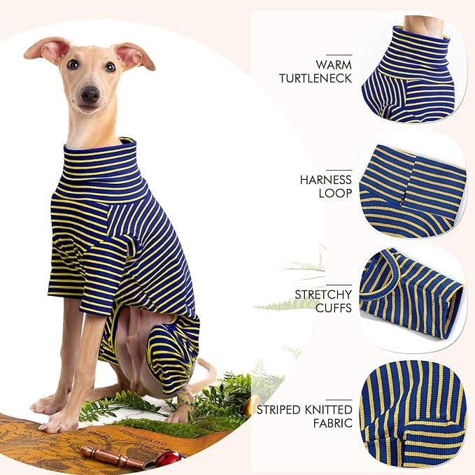 Dog Sweaters for Small Dogs Girls Boys, Striped Pet Sweaters for Fall Winter Dog Clothes, Turtleneck Pullover Knitwear for Small Medium Large Dogs