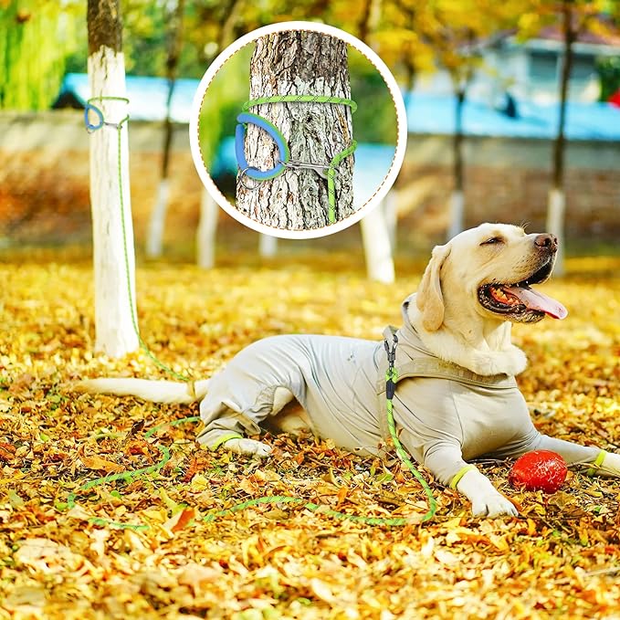 NTR Long Leash for Dog Training, 50FT Rope Lead with with 2 Swivel Hooks and Comfortable Padded Handle for Dog Leash for Small Medium and Large Dogs Walking Training Hiking Camping Playing