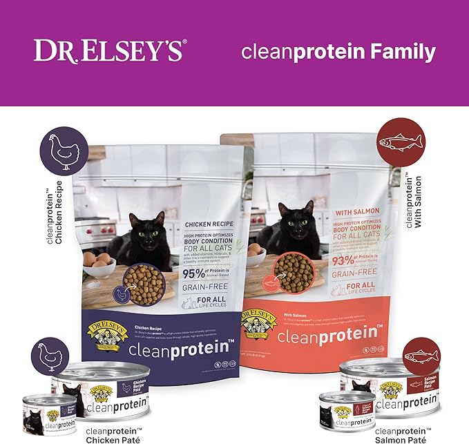 Dr. Elsey's cleanprotein Original Rabbit & Turkey Recipe Wet Cat Food, (Pack of 24), 2.75oz Cans