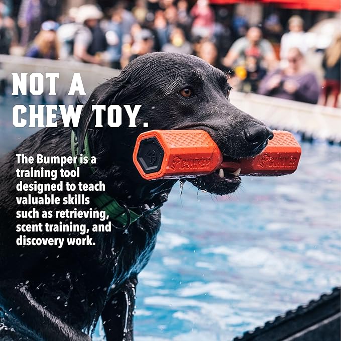 Dog Training Bumper - Retriever Training Dummy, Retrieving Dummies for Pets, Bumpers for Water Retrieving with Adjustable Rope, (Orange)