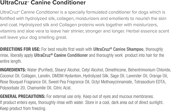 UltraCruz Canine Dog Shampoo and Conditioner Bundle, 32 oz Each