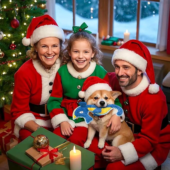 Dog Toy Squeaky Aggressive Durable Dog Toys for Dogs Chew No-Stuffed Dog Toy Interactive Hours of Fun Keep pups Busy -Green Shark,Bubble-Pressed Ultra-Soft Fabric