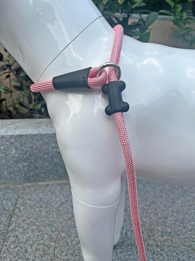 Slip Lead Dog Leash,Strong Nylon Rope Leash and Padded Handle,No Pull Outdoor Walking Training Lead for Small Medium Large Dogs(Pink, 1/2"×6ft)