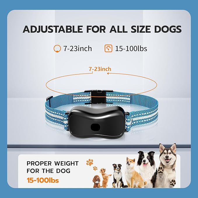 Dog Shock Collar with Remote Control - 3300Ft Dog Training Collar for Dogs 60-100lbs Waterproof, Adjustable E Collar Beep Shock Vibration Modes with Flash Light for Small Medium Large Dogs